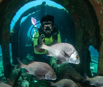 Mergulho de Cilindro — Batismo Naufrágio (Saída da praia)